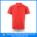 Дешевые пользовательские Красный классический покрой 100% хлопок рубашки поло T с вышивкой